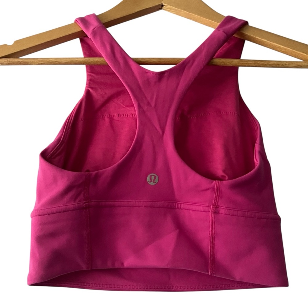 Lululemon Wunder Train Longline Bra Medium Support Size 4 Pink Sporty Athletic - Picture 3 of 5